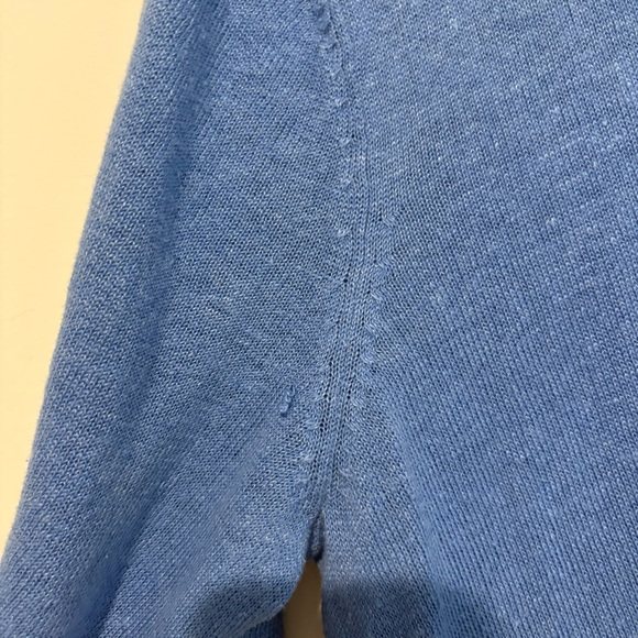 J. Jill Cardigan Sweater 3/4 Sleeve Linen Blend Button blue size large - Picture 7 of 8